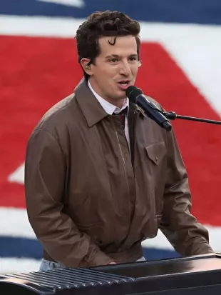 Super Bowl 60 Charlie Puth Anthem Leather Jacket