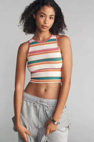 The Reegan Crew Neck Crop Racerback Tank