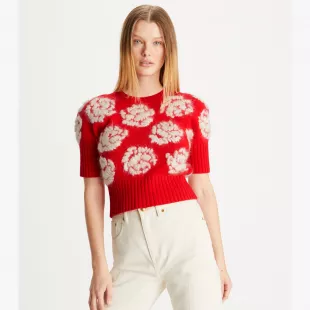 Rose-Embroidered Sweater