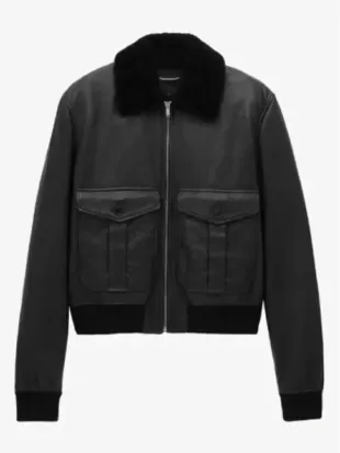 The Voice S29 John Legend Shearling-Collar Leather Jacket