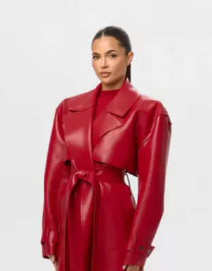Vegan Leather Trench Coat