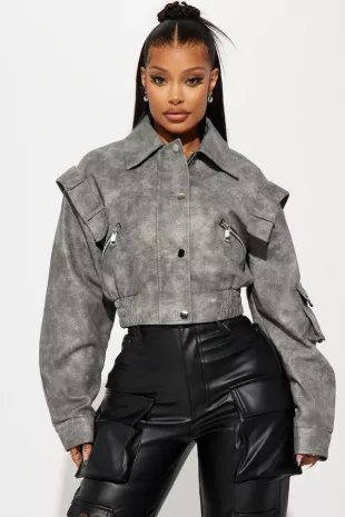 Harper Washed Faux Leather Jacket