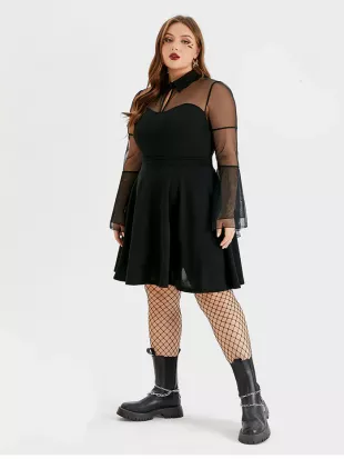 Plus Size Halloween Mesh Dress