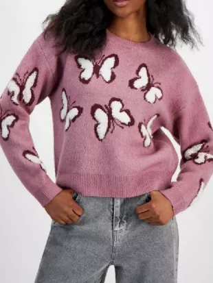 The Burbs 2026 Kyrie Mcalpin Pink Butterfly Sweater