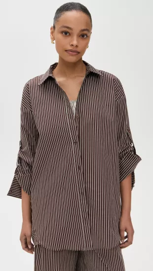 Sandbar Top in Dark Oak Micro Stripe