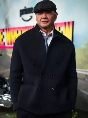 The Wrecking Crew Dave Bautista Black Peacoat