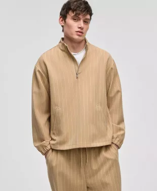 Pinstripe 1/4-Zip Track Jacket