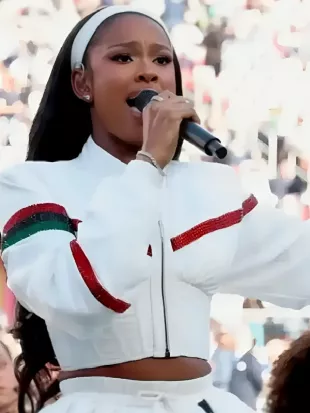 Coco Jones Super Bowl LX White Jacket