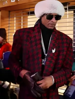 Snoop Dogg Winter Olympics 2026 Plaid Coat