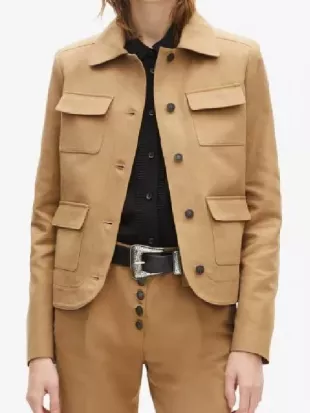 Vanished S01 Kaley Cuoco Tan Jacket