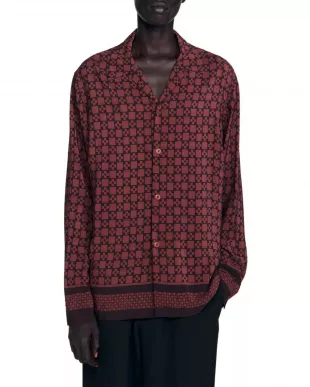 Square Cross Long Sleeve Shirt in Cognac