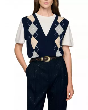 Layered Look Sweater Vest Top