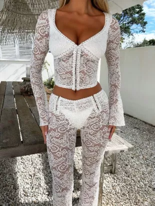 Elena Long Sleeve Top White