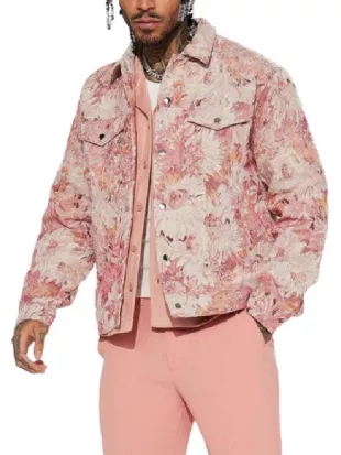 American Idol S24 Trew The Star Pink Tapestry Trucker Jacket