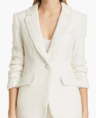 Khloe Bouclé Blazer in Faded Raspberry