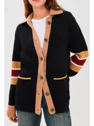 Shrinking S03 Christa Miller Stripe Sleeves Cardigan