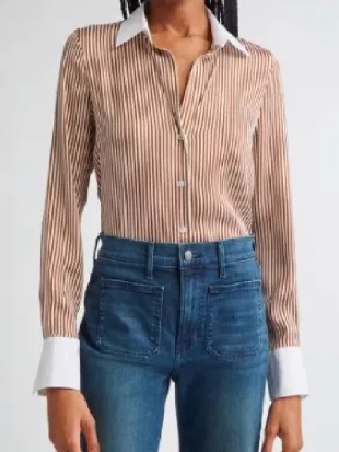 Today Jenna Bush Hager Brown Striped Shirt