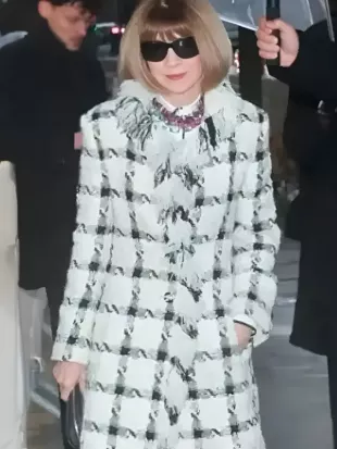 Anna Wintour PFW 2026 Tweed Coat