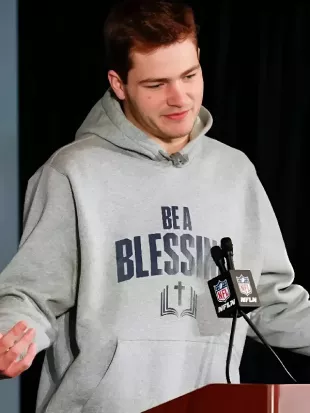 Drake Maye Be A Blessing Hoodie In Grey