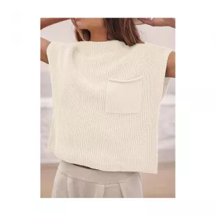 Mock Neck Sleeveless Sweater