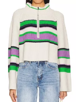 Shrinking Claudia Sulewski Striped Sweatshirt