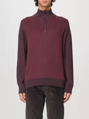 Ladamo Virgin Wool Blend Mockneck Quarter Zip Sweater