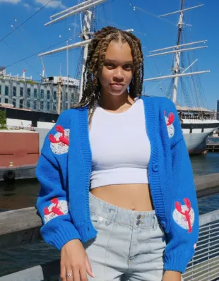 You're A Reel Catch Puff Cardigan