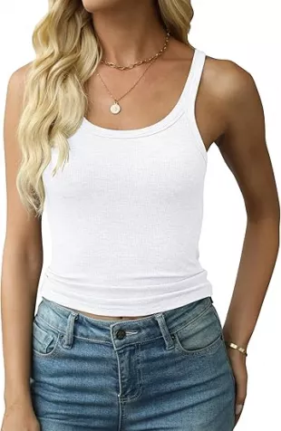 Women's Spaghetti Strap Ribbed Tank Top