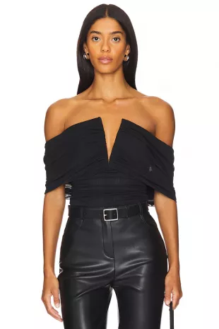 Ruched Off Shoulder Bodysuit
