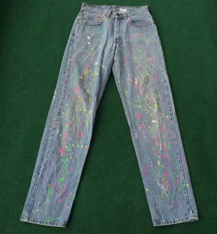 Denim 550 Blue Denim 80s Paint Art Pop Art Rare Jeans