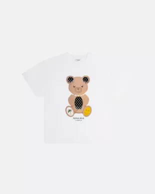Happy Bear Tee in White