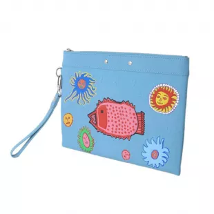 Yayoi Kusama My Eternal Soul Pochette Light Blue Monogram