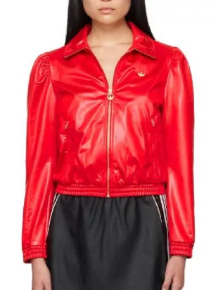 Becky Lynch WWE Raw 2026 Red Leather Track Jacket