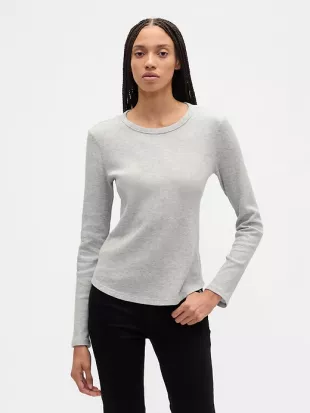 Waffle-Knit Crewneck T-Shirt