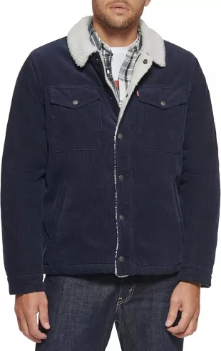 Men's Corduroy Sherpa Lined Trucker Jacket