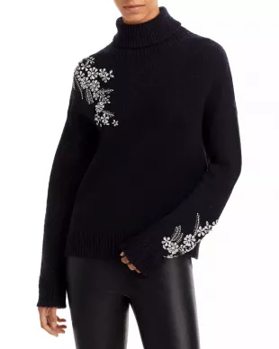 Alani Wool-Blend Embellished Turtleneck Sweater
