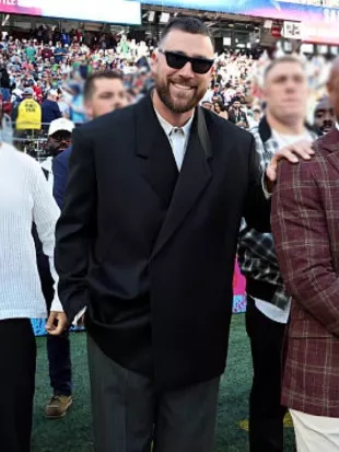 Super Bowl Seattle Seahawks Travis Kelce Black Coat