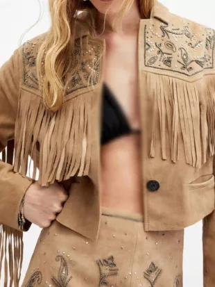 How to Get to Heaven From Belfast Bronagh Gallagher Suede Fringe Jacket