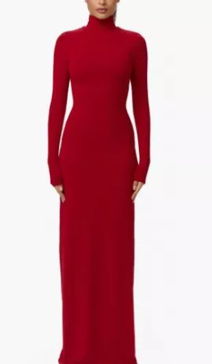 Butter Turtleneck Long Sleeve Maxi Dress