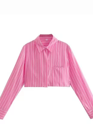 The Valley Persian Style Golnesa Striped Cropped Shirt