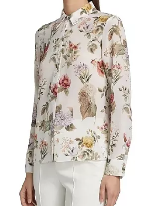 Days of Our Lives Gwen Rizczech White Floral Print Shirt