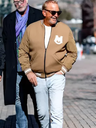Kevin Costner Brown Bomber Jacket