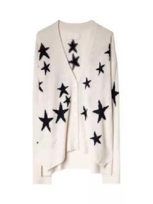 Desperately Devoted Teri Hatcher Star Print Cardigan