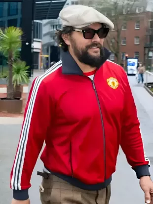 Jason Momoa Manchester United Jacket In Red