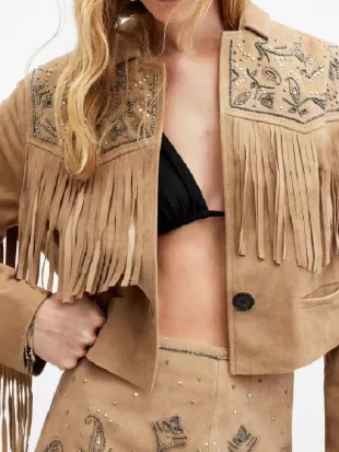 How to Get to Heaven From Belfast Bronagh Gallagher Suede Fringe Jacket