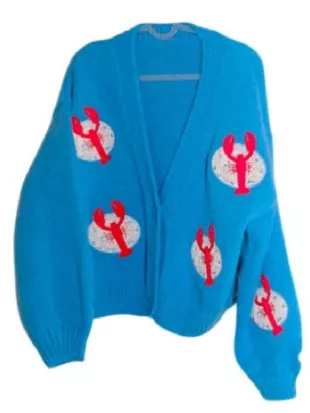 Summer House S10 Amanda Batula Blue Lobster Cardigan