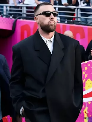 Travis Kelce Seahawks Super Bowl Black Coat