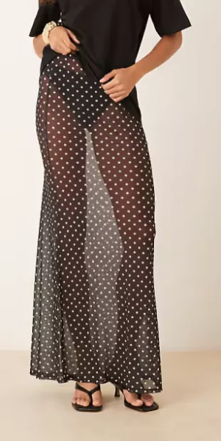 Mesh Sheer Maxi Skirt
