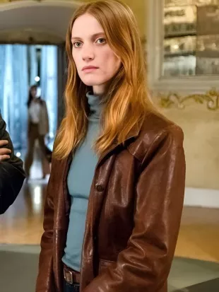 Drops of God S02 Fleur Geffrier Brown Leather Jacket