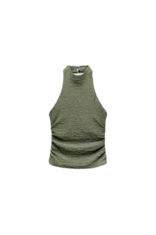 Textured Halter Top Green